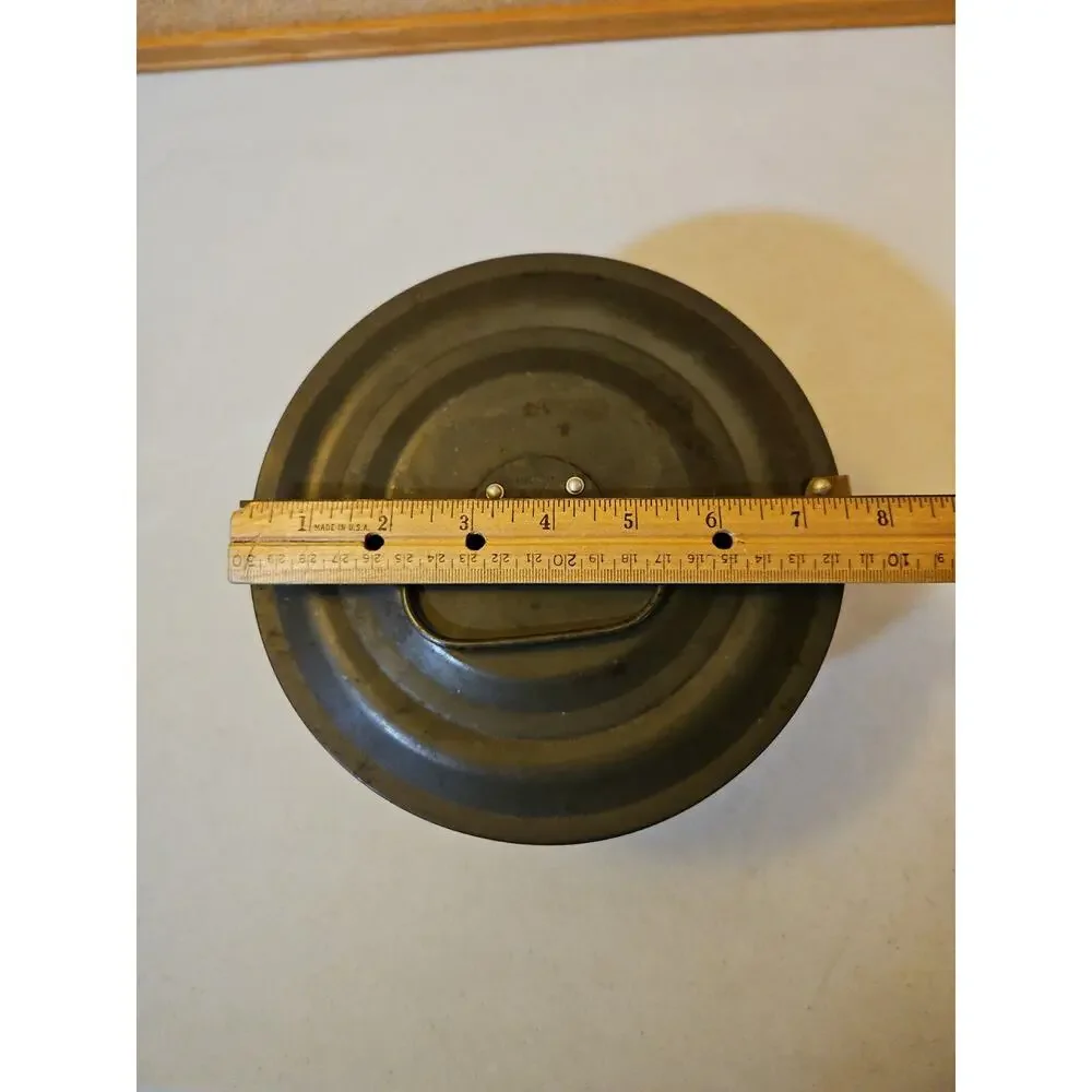 Vintage Primitive Metal Baking Mold with Lid Farmhouse Kitchen Decor